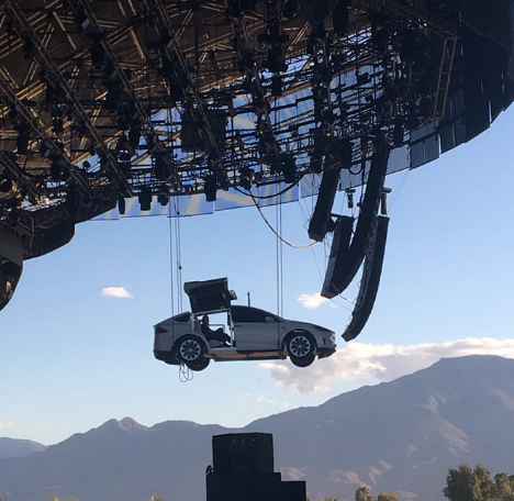 Jaden Smith in his flying car for Coachella 2019.